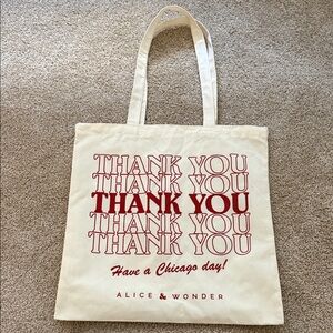 Alice & Wonder Chicago Tote Bag Brand New